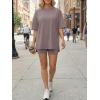 image:imageLILLUSORY Womens Lounge Sets Shorts 2 Piece Matching Pajamas Summer Outfits 2026 Casual Oversized Sweatsuits Spring ClothesRose Taupe