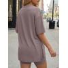 image:imageLILLUSORY Womens Lounge Sets Shorts 2 Piece Matching Pajamas Summer Outfits 2026 Casual Oversized Sweatsuits Spring ClothesRose Taupe
