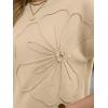 image:imageLILLUSORY Womens Short Sleeve Sweater Vest Spring Floral Tops Summer Dressy Casual Blouses Shirts Outfits 2026Apricot