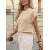 image:imageLILLUSORY Womens Short Sleeve Sweater Vest Spring Floral Tops Summer Dressy Casual Blouses Shirts Outfits 2026Apricot
