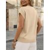 image:imageLILLUSORY Womens Short Sleeve Sweater Vest Spring Floral Tops Summer Dressy Casual Blouses Shirts Outfits 2026Apricot