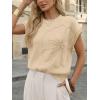 image:imageLILLUSORY Womens Short Sleeve Sweater Vest Spring Floral Tops Summer Dressy Casual Blouses Shirts Outfits 2026Apricot