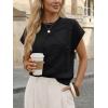 image:imageLILLUSORY Womens Short Sleeve Sweater Vest Spring Floral Tops Summer Dressy Casual Blouses Shirts Outfits 2026Black