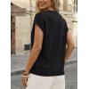 image:imageLILLUSORY Womens Short Sleeve Sweater Vest Spring Floral Tops Summer Dressy Casual Blouses Shirts Outfits 2026Black