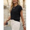 image:imageLILLUSORY Womens Short Sleeve Sweater Vest Spring Floral Tops Summer Dressy Casual Blouses Shirts Outfits 2026Black