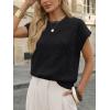 image:imageLILLUSORY Womens Short Sleeve Sweater Vest Spring Floral Tops Summer Dressy Casual Blouses Shirts Outfits 2026Black