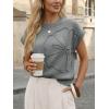 image:imageLILLUSORY Womens Short Sleeve Sweater Vest Spring Floral Tops Summer Dressy Casual Blouses Shirts Outfits 2026Gray