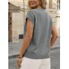 image:imageLILLUSORY Womens Short Sleeve Sweater Vest Spring Floral Tops Summer Dressy Casual Blouses Shirts Outfits 2026Gray