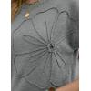 image:imageLILLUSORY Womens Short Sleeve Sweater Vest Spring Floral Tops Summer Dressy Casual Blouses Shirts Outfits 2026Gray