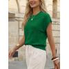 image:imageLILLUSORY Womens Short Sleeve Sweater Vest Spring Floral Tops Summer Dressy Casual Blouses Shirts Outfits 2026Green