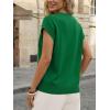 image:imageLILLUSORY Womens Short Sleeve Sweater Vest Spring Floral Tops Summer Dressy Casual Blouses Shirts Outfits 2026Green