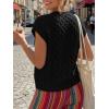 image:imageLILLUSORY Womens Summer Beach Vacation Tie Front Tops Crochet Crop Sweater Clothes Cute Y2K Trendy 2026 Fashion OutfitsBlack
