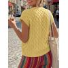 image:imageLILLUSORY Womens Summer Beach Vacation Tie Front Tops Crochet Crop Sweater Clothes Cute Y2K Trendy 2026 Fashion OutfitsYellow