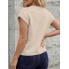 image:imageLILLUSORY Womens Sweater Vest Short Sleeve 2026 Summer Button Going Out Sweater Sexy Cute Crop Top Y2k Trendy Cardigans CoatBeige