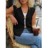 image:imageLILLUSORY Womens Tie Front Vest Summer Tops Beach Vacation Spring Outfits 2026 Cute Sweater Y2K Crochet ClothesBlack