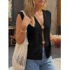 image:imageLILLUSORY Womens Tie Front Vest Summer Tops Beach Vacation Spring Outfits 2026 Cute Sweater Y2K Crochet ClothesBlack