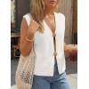 image:imageLILLUSORY Womens Tie Front Vest Summer Tops Beach Vacation Spring Outfits 2026 Cute Sweater Y2K Crochet ClothesWhite
