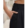 image:imageLILLUSORY Womens Waffle Knit Pants  High Waisted amp Stretchy Wide Leg Dress Trousers for Work Business CasualBlack