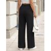 image:imageLILLUSORY Womens Waffle Knit Pants  High Waisted amp Stretchy Wide Leg Dress Trousers for Work Business CasualBlack