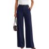 image:imageLILLUSORY High Waisted Stretchy Wide Leg Dress Work Pants Trousers Business Casual Slacks with PocketsNavy Blue