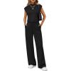 image:imageLILLUSORY Jumpsuits for Women Dressy Summer Jumpsuit 2026 Mock Neck Tops High Waist Wide Leg Pant with PocketsBlack