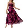 Floral Black Rose Red