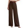 image:imageLILLUSORY Women High Waisted Stretchy Wide Leg Work Pants Business Casual Trousers with Pockets 2026Chocolate Brown