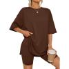 image:imageLILLUSORY Womens Lounge Sets Shorts 2 Piece Matching Pajamas Summer Outfits 2026 Casual Oversized Sweatsuits Spring ClothesBrown