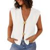 image:imageLILLUSORY Womens Tie Front Vest Summer Tops Beach Vacation Spring Outfits 2026 Cute Sweater Y2K Crochet ClothesWhite