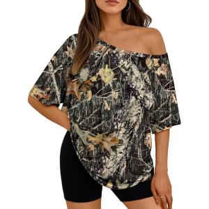 image:imageLILLUSORY Off The Shoulder Tops Oversized Tshirts Short Sleeve Basic Tee 2026 Casual Summer Fashion ClothesPdg