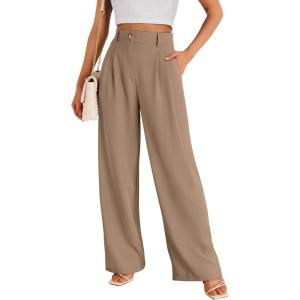 image:imageLILLUSORY Wide Leg Dress Pants Womens High Waisted Dressy TrousersCamel