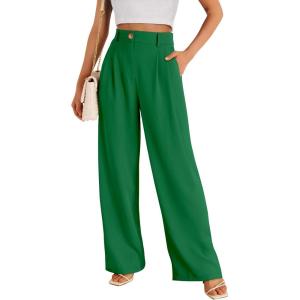 image:imageLILLUSORY Wide Leg Dress Pants Womens High Waisted Dressy TrousersKelly Green