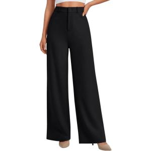 image:imageLILLUSORY Women High Waisted Stretchy Wide Leg Work Pants Business Casual Trousers with Pockets 2026Black