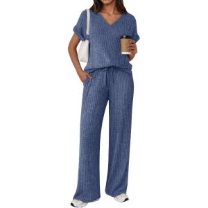 image:imageLILLUSORY Womens 2 Piece Lounge Sets 2026 Summer Vacation Outfits Airport Travel Resort Wear Beach Matching Spring SweatsuitBlue