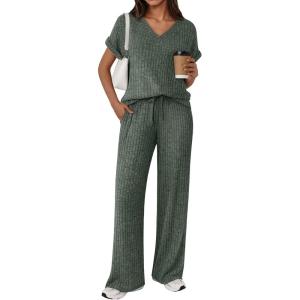 image:imageLILLUSORY Womens 2 Piece Lounge Sets 2026 Summer Vacation Outfits Airport Travel Resort Wear Beach Matching Spring SweatsuitGreen