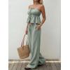 image:imageLILLUSORY 2 Piece Sets for Women Summer 2026 Vacation Travel Beach Outfits Lounge Matching Casual Airport ClothesGreygreen
