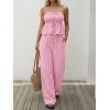 image:imageLILLUSORY 2 Piece Sets for Women Summer 2026 Vacation Travel Beach Outfits Lounge Matching Casual Airport ClothesPink