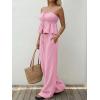 image:imageLILLUSORY 2 Piece Sets for Women Summer 2026 Vacation Travel Beach Outfits Lounge Matching Casual Airport ClothesPink