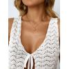 image:imageLILLUSORY Crochet Tops for Women Summer Vacation Outfits Beach Coverup Going Out Tie Front Spring Sweater Vest 2026 FashionBeige