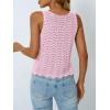 image:imageLILLUSORY Crochet Tops for Women Summer Vacation Outfits Beach Coverup Going Out Tie Front Spring Sweater Vest 2026 FashionLightpink