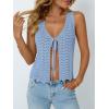 image:imageLILLUSORY Crochet Tops for Women Summer Vacation Outfits Beach Coverup Going Out Tie Front Spring Sweater Vest 2026 FashionSky