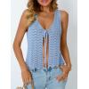 image:imageLILLUSORY Crochet Tops for Women Summer Vacation Outfits Beach Coverup Going Out Tie Front Spring Sweater Vest 2026 FashionSky