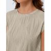 image:imageLILLUSORY Dressy Casual Blouses for Women 2026 Summer Tops Trendy Cap Short Sleeve T Shirts Cute Work ClothesApricot