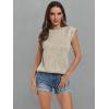 image:imageLILLUSORY Dressy Casual Blouses for Women 2026 Summer Tops Trendy Cap Short Sleeve T Shirts Cute Work ClothesApricot