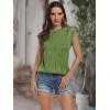 image:imageLILLUSORY Dressy Casual Blouses for Women 2026 Summer Tops Trendy Cap Short Sleeve T Shirts Cute Work ClothesArmygreen