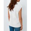 image:imageLILLUSORY Dressy Casual Blouses for Women 2026 Summer Tops Trendy Cap Short Sleeve T Shirts Cute Work ClothesWhite