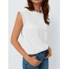 image:imageLILLUSORY Dressy Casual Blouses for Women 2026 Summer Tops Trendy Cap Short Sleeve T Shirts Cute Work ClothesWhite