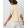 image:imageLILLUSORY Short Sleeve Cardigan Sweaters for Women 2026 Summer Cropped Button Up Sweater Tops Casual Shirt Y2K OutfitsApricot