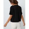 image:imageLILLUSORY Short Sleeve Cardigan Sweaters for Women 2026 Summer Cropped Button Up Sweater Tops Casual Shirt Y2K OutfitsBlack