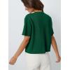 image:imageLILLUSORY Short Sleeve Cardigan Sweaters for Women 2026 Summer Cropped Button Up Sweater Tops Casual Shirt Y2K OutfitsDark Green